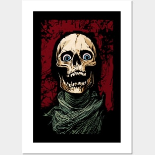 Laughing Skull with Scarf Posters and Art